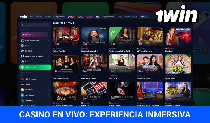 Casino en vivo 1win en Latinoamérica