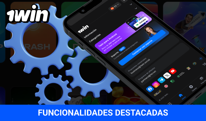 Funciones principales de la app 1win móvil