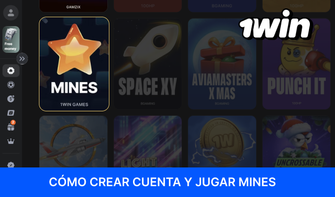 Mines 1win emplea un tablero de casillas donde hay minas escondidas