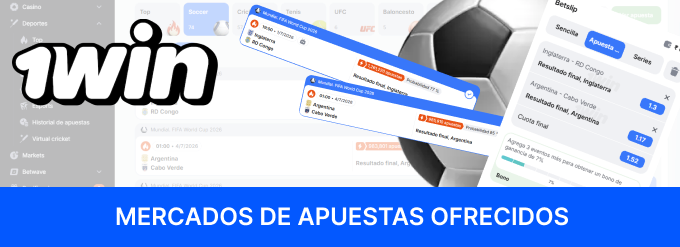 Los mercados disponibles en las Apuestas de fútbol para el Mundial de 1win